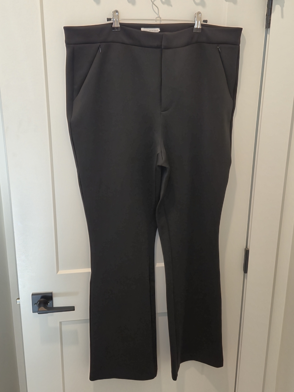 soft stretch ponte straight trousers By Good American